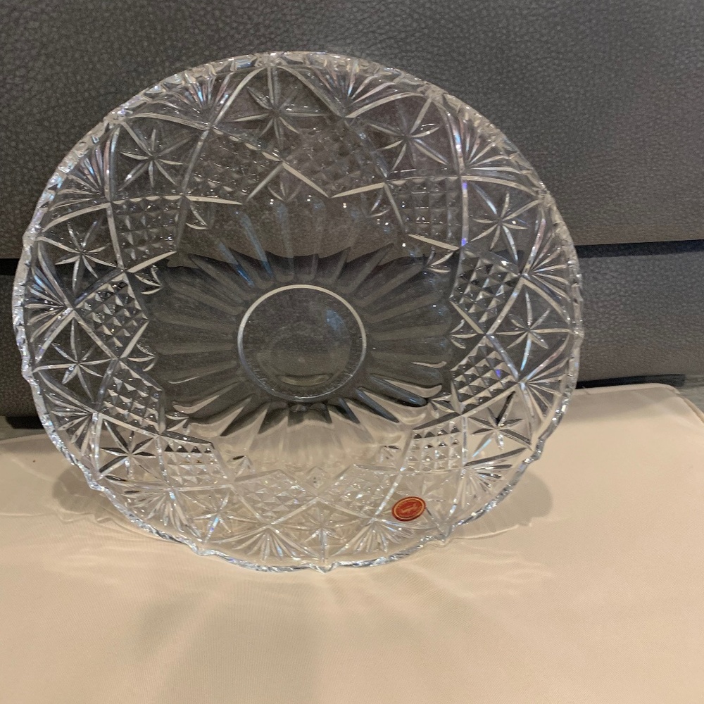 Gorham Hand Cut Clear Crystal 12” Round Serving Plate